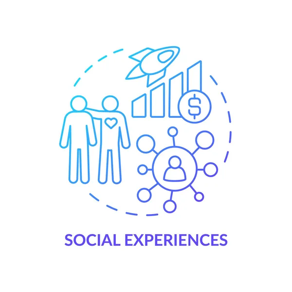 Social Experiences Blue Gradient Concept Icon Socialization Demand Customer Behavior — Wektor stockowy
