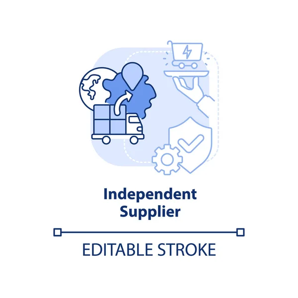 Fornecedor Independente Ícone Conceito Luz Azul Energia Estratégia Parte Ideia —  Vetores de Stock