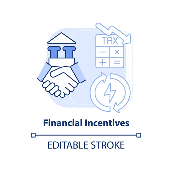 Financial Incentives Blue Light Concept Icon Successful Energy Planning Abstract — стоковый вектор