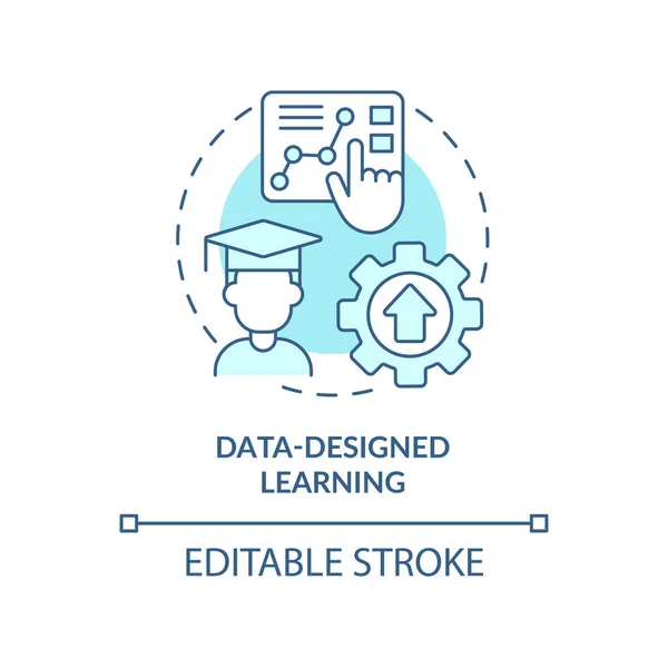 Icono Concepto Aprendizaje Turquesa Diseñado Por Datos Tendencia Desarrollo Habilidades — Vector de stock