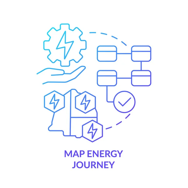 Karta Energi Resa Blå Gradient Koncept Ikon Vägen Till Energistrategi — Stock vektor