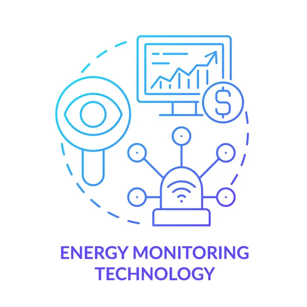 Energy Monitoring Technology Blue Gradient Concept Icon Energy Strategy Part — Stock Vector