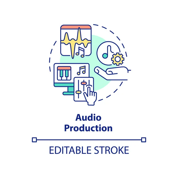 Audio Production Concept Icon Selecting Top Skill Freelancer Abstract Idea — Vector de stock