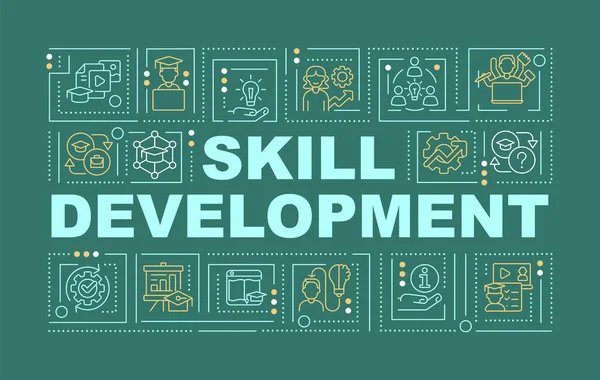 Demand Skills Future Word Concepts Dark Green Banner Skilling Training — Stockový vektor