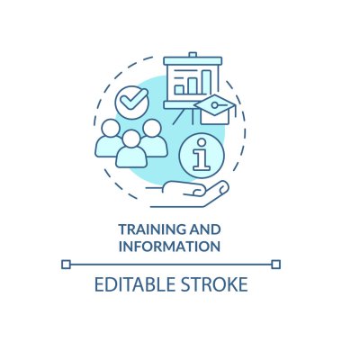 Eğitim ve bilgi turkuaz konsept simgesi. Kooperatif prensip soyut fikir ince çizgi çizimi. İzole bir taslak çizim. Düzenlenebilir felç. Arial, Myriad Pro-Kalın yazı tipleri