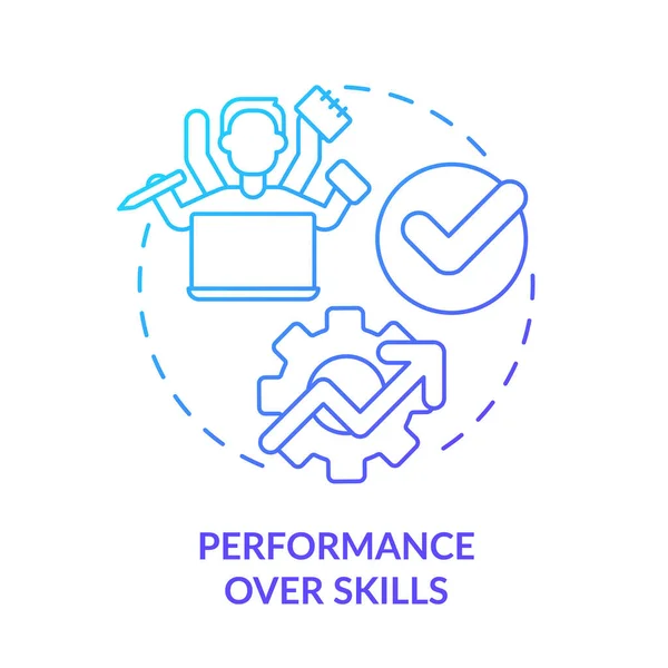 Performance Skills Blue Gradient Concept Icon High Demand Skill Development — Stock vektor