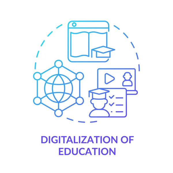 Digitalización Educación Icono Concepto Gradiente Azul Habilidad Emergente Desarrollo Idea — Vector de stock
