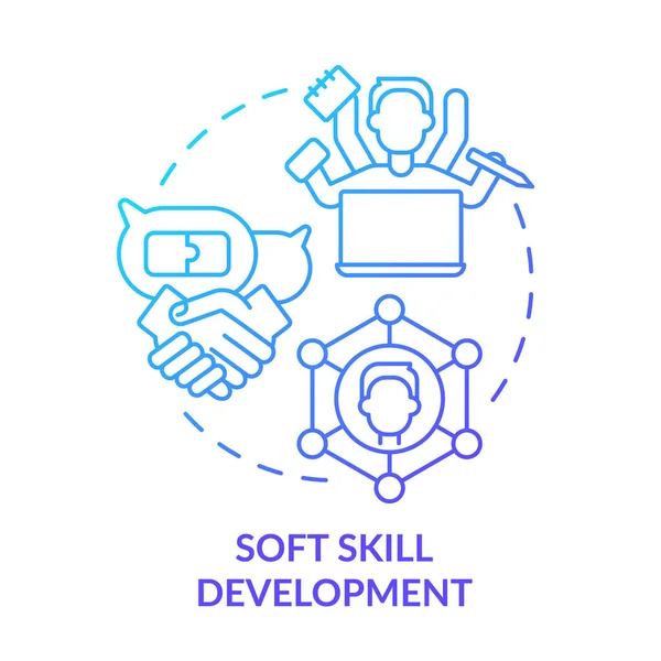 Soft Skill Development Blue Gradient Concept Icon Demand Additional Skill — Stok Vektör