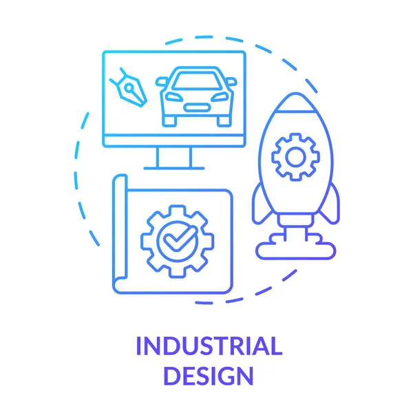 Diseño Industrial Icono Concepto Gradiente Azul Trabajo Competitivo Candidato Habilidad — Archivo Imágenes Vectoriales