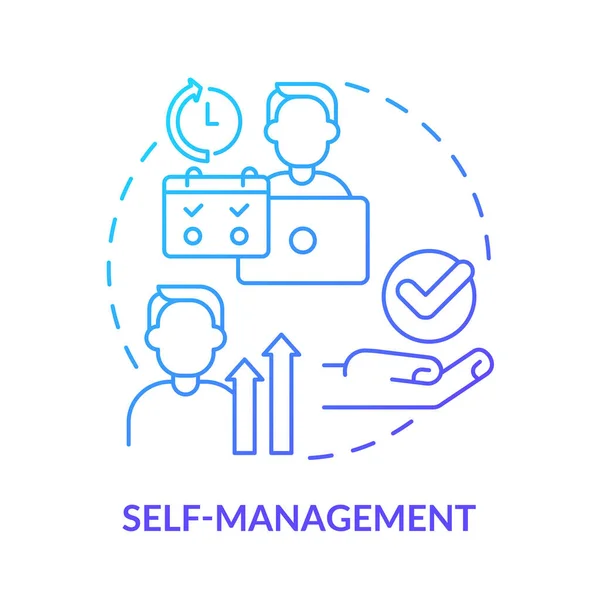 Self Management Blue Gradient Concept Icon Soft Skill Career Success — Διανυσματικό Αρχείο