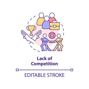 Rekabet konsepti ikonu eksikliği. Kooperatif toplum soyut fikir ince çizgi çizimi. Rekabetçi piyasa. İzole bir taslak çizim. Düzenlenebilir felç. Arial, Myriad Pro-Kalın yazı tipleri