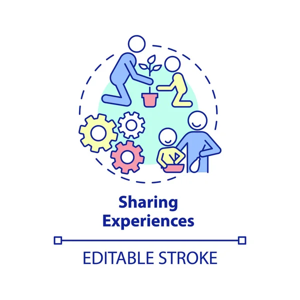 Compartir Experiencias Icono Concepto Relaciones Familiares Importancia Idea Abstracta Delgada — Vector de stock
