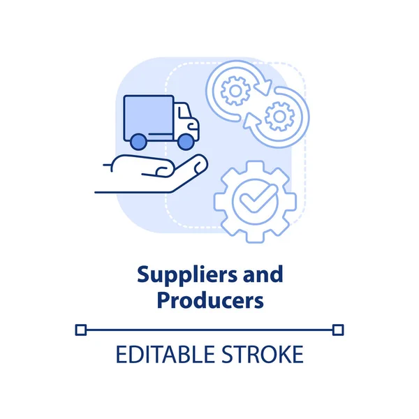 Suppliers Producers Light Blue Concept Icon Category Cooperative Members Abstract — Vector de stock