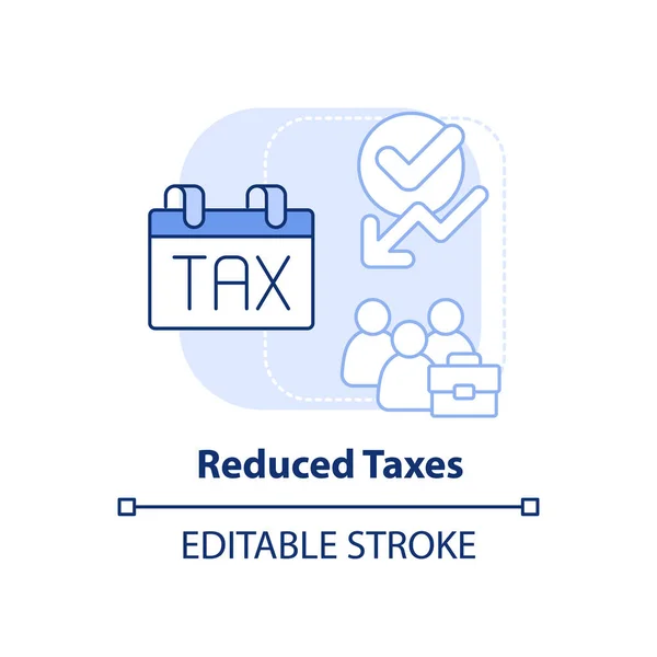 Reduced Taxes Light Blue Concept Icon Cooperative Society Benefit Abstract — стоковый вектор