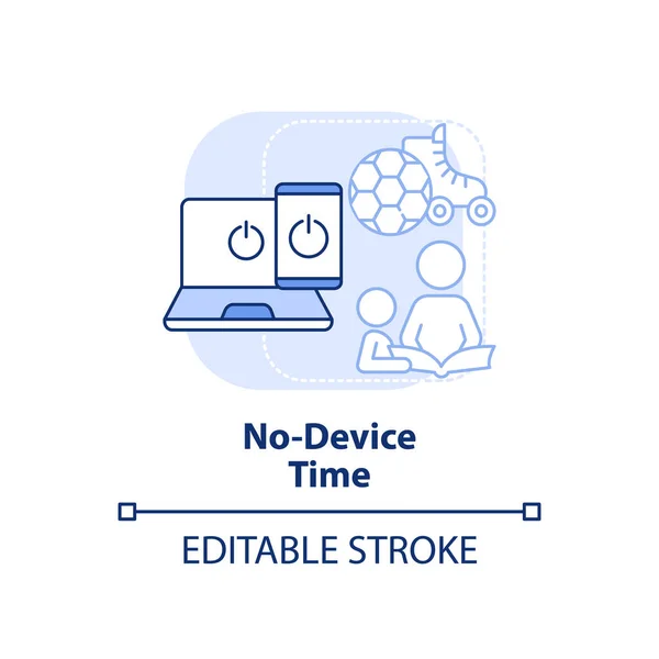 Device Time Light Blue Concept Icon Limit Gadget Usage Quality — Stockvector