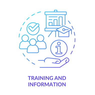 Eğitim ve bilgi mavi gradyan konsept simgesi. Kooperatif prensip soyut fikir ince çizgi çizimi. Eğitim sağlıyorum. İzole bir taslak çizim. Kullanılan sayısız Pro-Kalın yazı tipi