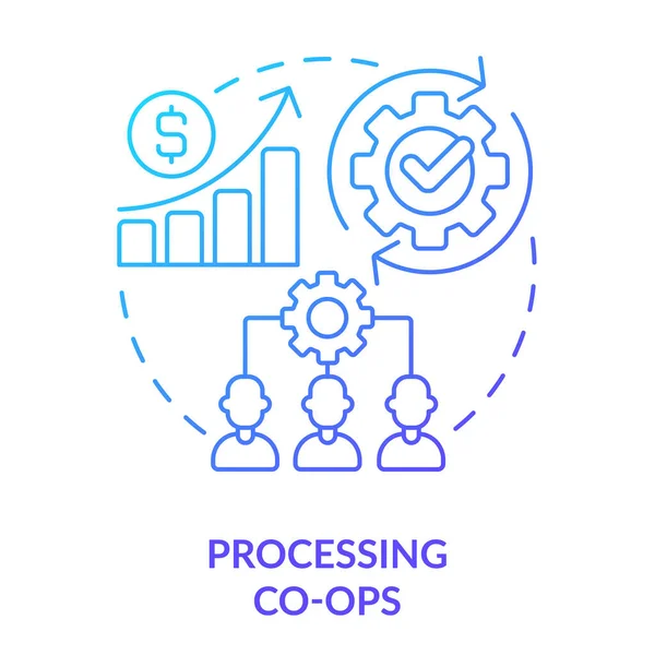 Processing Ops Blue Gradient Concept Icon Collective Ownership Operating Equipment — стоковый вектор