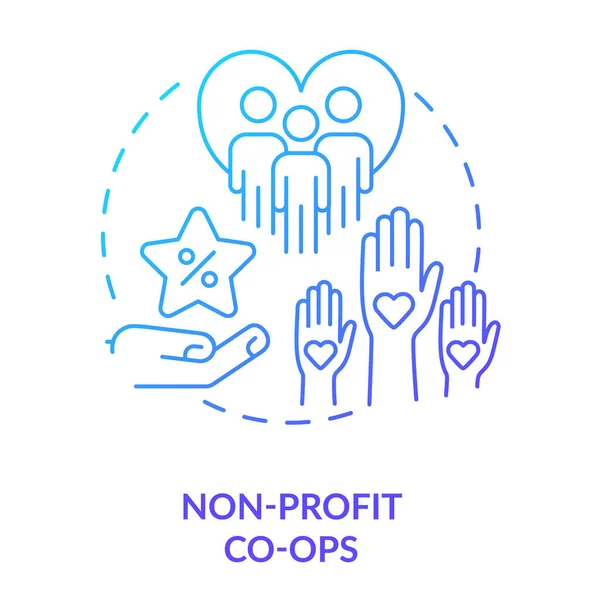 Non Profit Ops Blue Gradient Concept Icon Nonprofit Organization Members — 스톡 벡터