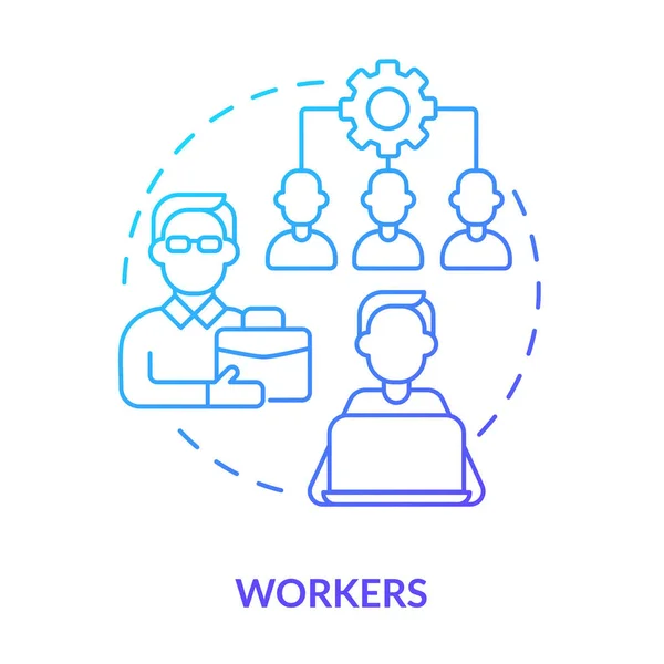 Icono Concepto Gradiente Azul Los Trabajadores Categoría Miembros Cooperativos Idea — Vector de stock