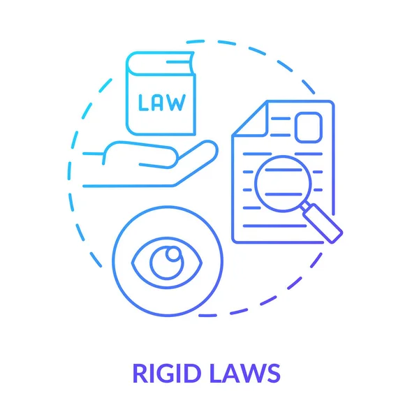 Rigid Laws Blue Gradient Concept Icon Cooperative Society Disadvantage Abstract — Vetor de Stock
