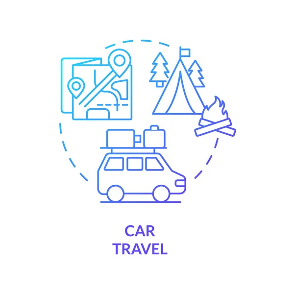 Car Travel Blue Gradient Concept Icon Family Leisure Time Vacation — Wektor stockowy