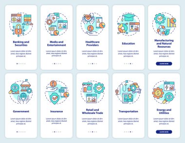 Mobil uygulama ekranında büyük veri uygulamaları. Dijitalleştirme 5 adım grafik talimatları sayfaları doğrusal kavramlarla birlikte. UI, UX, GUI şablonu. Kullanılan sayısız Pro-Kalın, Düzenli yazı tipleri