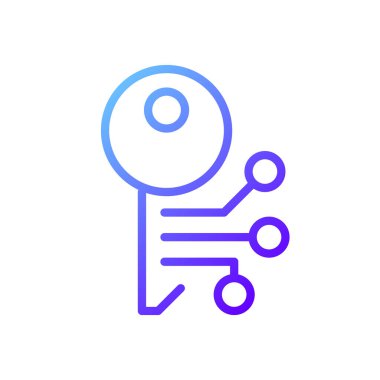 Şifreleme piksel mükemmel gradyan vektör simgesi. Şifreli bilgi ve veri. Kriptografi tekniği. İnce çizgi renk sembolü. Modern tarz pictogram. Vektör izole çizimi