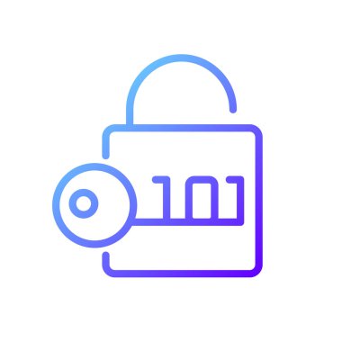 Şifre çözme pikseli mükemmel gradyan vektör simgesi. Şifrelenmiş veriyi orijinal şekle dönüştür. Bilgi dönüştürme. İnce çizgi renk sembolü. Modern tarz pictogram. Vektör izole çizimi