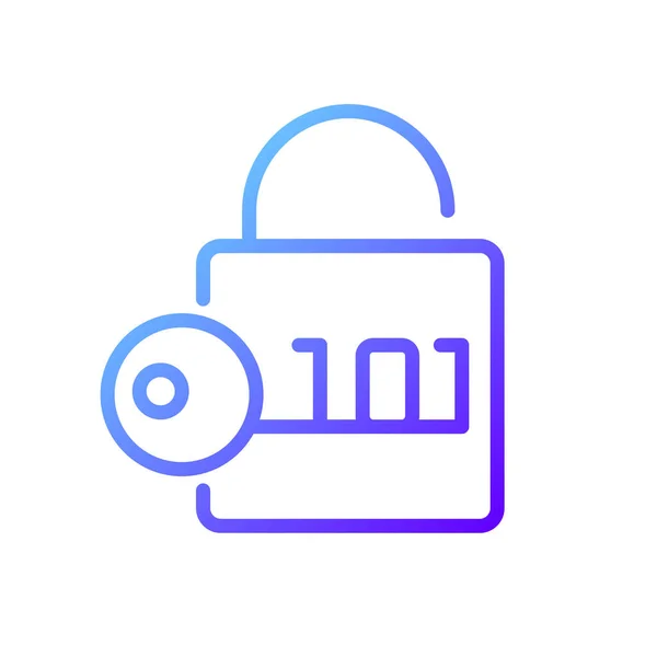 Píxel Descifrado Perfecto Gradiente Icono Vector Lineal Convertir Datos Codificados — Archivo Imágenes Vectoriales