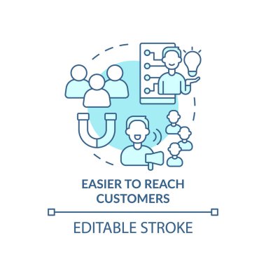 Turkuaz konsept simgesine ulaşmak daha kolay. Dijital ilk zihniyet, soyut ve ince çizgi çizimleridir. İzole bir taslak çizim. Düzenlenebilir felç. Arial, Myriad Pro-Kalın yazı tipleri