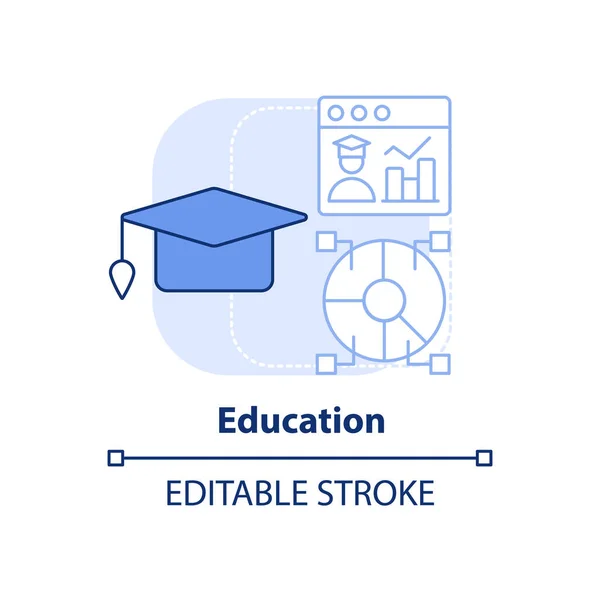 Educación Icono Concepto Azul Claro Aplicación Macrodatos Idea Abstracta Ilustración — Archivo Imágenes Vectoriales