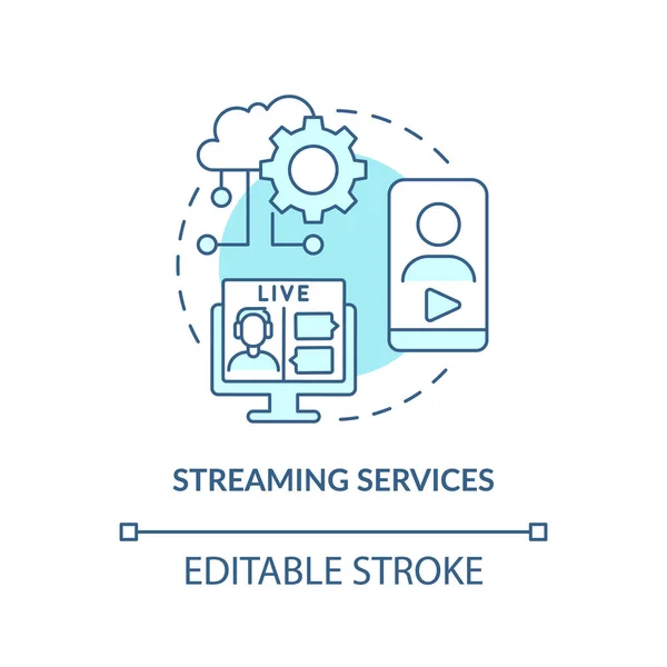 Streaming Diensten Turquoise Concept Icoon Zaken Entertainment Digitaal Eerste Abstract — Stockvector