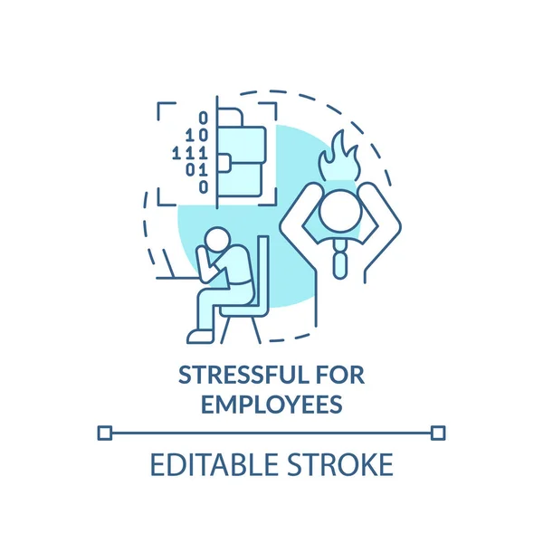 Stres Untuk Karyawan Ikon Konsep Pirus Transformasi Digital Ide Abstrak - Stok Vektor