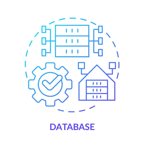 Database Ikon Konsep Gradien Biru Elektronik Penyimpanan Data Ide Abstrak - Stok Vektor