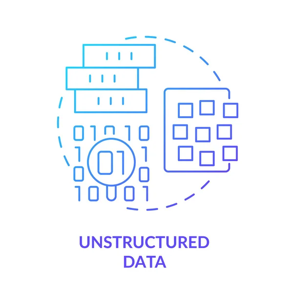 Dados Não Estruturados Ícone Conceito Gradiente Azul Big Data Type — Vetor de Stock