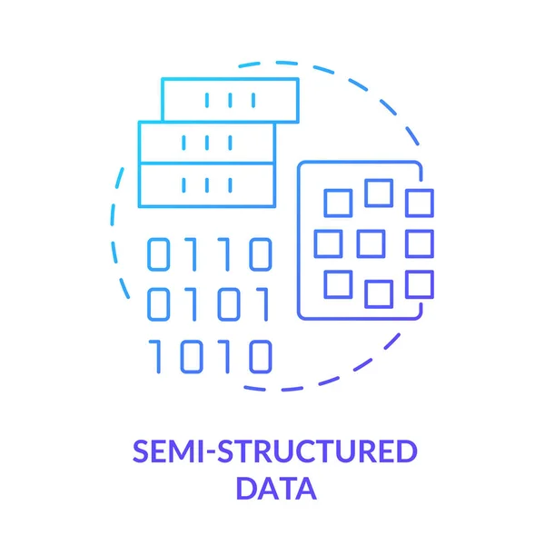 Dados Semi Estruturados Ícone Conceito Gradiente Azul Big Data Type — Vetor de Stock