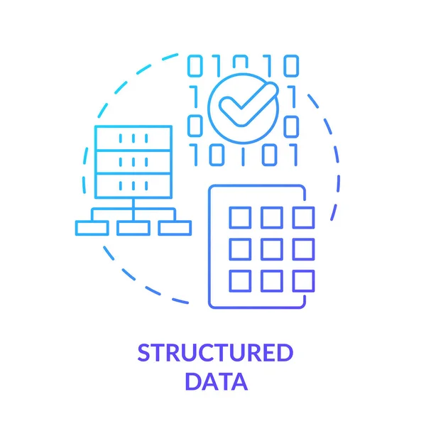 Структурированные Данные Иконка Концепции Синего Градиента Большой Тип Данных Абстрактная — стоковый вектор