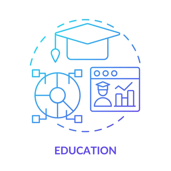 Education Blue Gradient Concept Icon Big Data Application Abstract Idea — Stock Vector