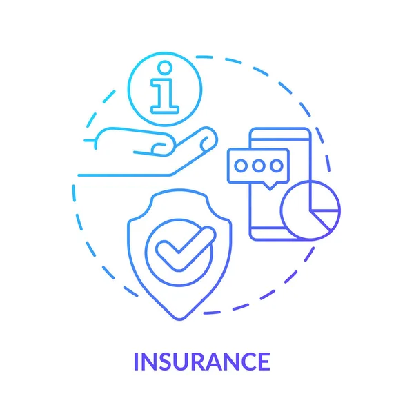 Assicurazione Blu Gradiente Concetto Icona Applicazione Big Data Idea Astratta — Vettoriale Stock