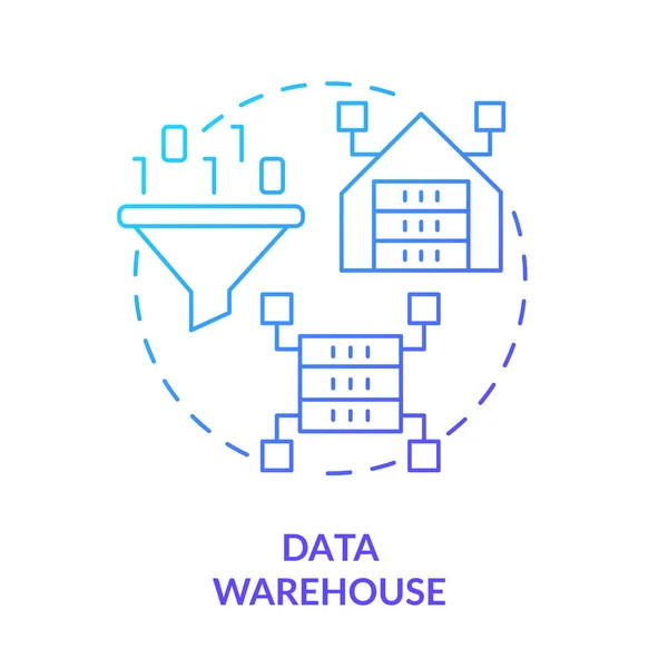 Data Warehouse Blaues Gradienten Konzept Symbol Information Repository Abstrakte Idee — Stockvektor