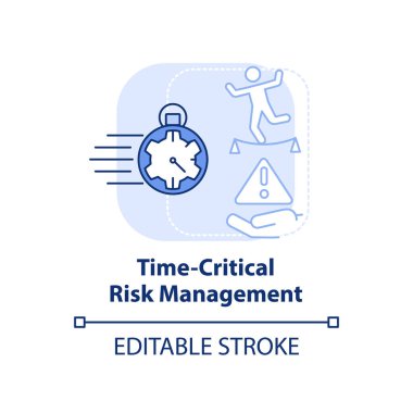 Kritik risk yönetimi açık mavi konsept simgesi. Tehlike öncelikleri soyut fikir ince çizgi çizimi. İzole bir taslak çizim. Düzenlenebilir felç. Arial, Myriad Pro-Kalın yazı tipleri