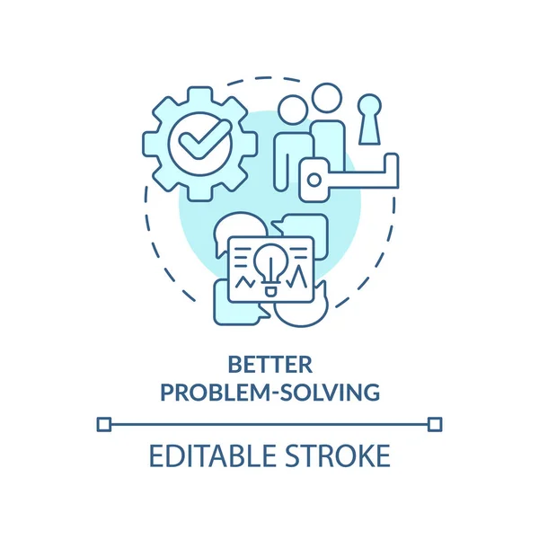 Melhor Ícone Conceito Turquesa Resolução Problemas Diversidade Local Trabalho Vantagem —  Vetores de Stock