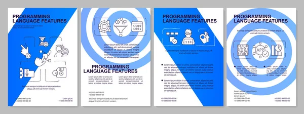 Linguagem Programação Apresenta Modelo Brochura Azul Escrever Código Desenho Folheto —  Vetores de Stock