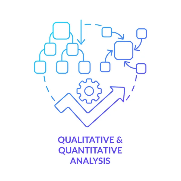 Analyse Qualitative Quantitative Icône Concept Gradient Bleu Processus Gestion Des — Image vectorielle