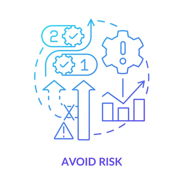 Avoid Risk Blue Gradient Concept Icon Risk Management Step Abstract — Stock Vector