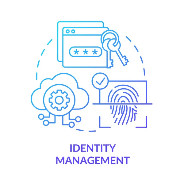 Identitetshantering Blå Gradient Koncept Ikon Cybersecurity Management Abstrakt Idé Tunn — Stock vektor