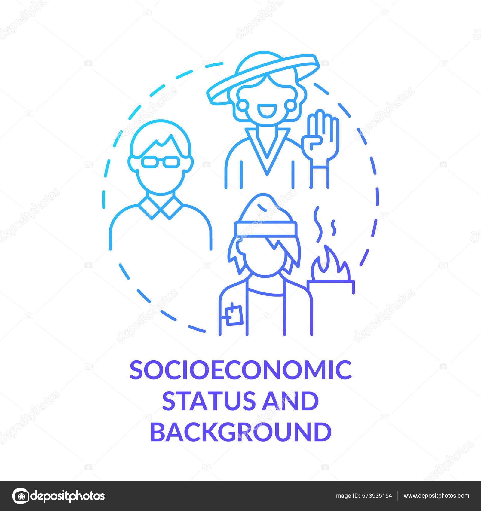Socioeconomic Status Background Blue Gradient Concept Icon Type