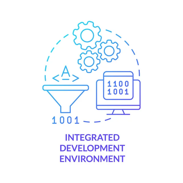 Ambiente Desenvolvimento Integrado Ícone Conceito Gradiente Azul Aplicação Construção Habilidades — Vetor de Stock