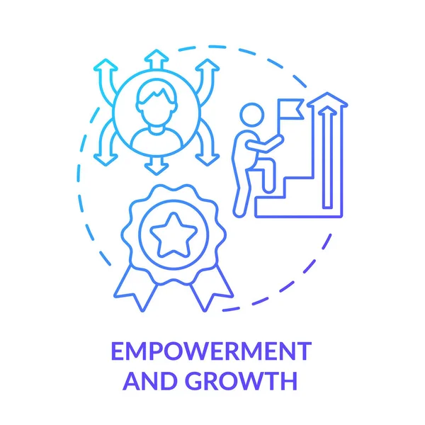 Empowerment Growth Blue Gradient Concept Icon Trait Des Leaders Inclusifs — Image vectorielle
