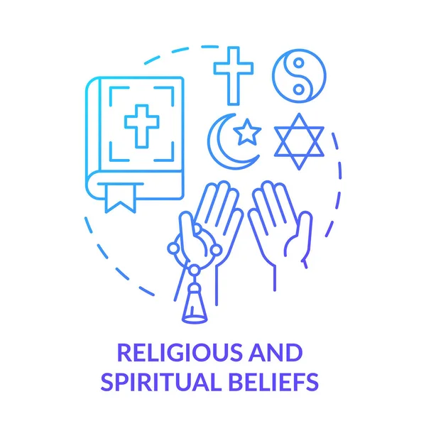 Religious Spiritual Beliefs Blue Gradient Concept Icon Diversity Abstract Idea — Stock Vector